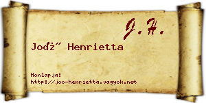 Joó Henrietta névjegykártya