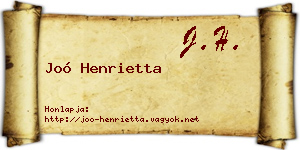 Joó Henrietta névjegykártya